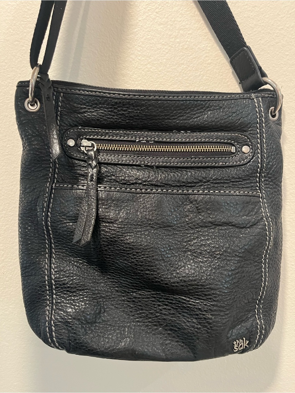 The Sak Black Pebbled Leather Crossbody Bag